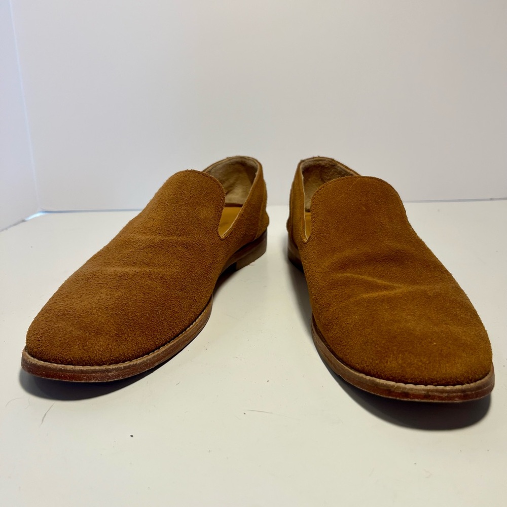 Tecovas Tan Suede Slip-On Loafers